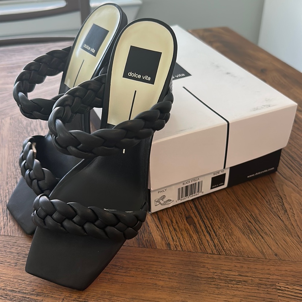 Dolce Vita Paily Dress Sandal Heels in color Black Stella, Size:10